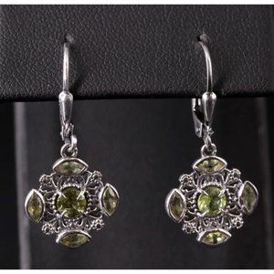 Sterling Silver 925 Peridot Drop Earrings